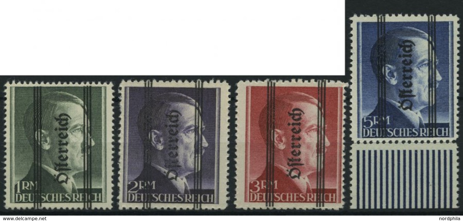 ÖSTERREICH 693-96I **, 1945, 1 - 5 RM Grazer Aufdruck, Type I, Prachtsatz, Fotoattest Kovar, Mi. 800.- - Oblitérés