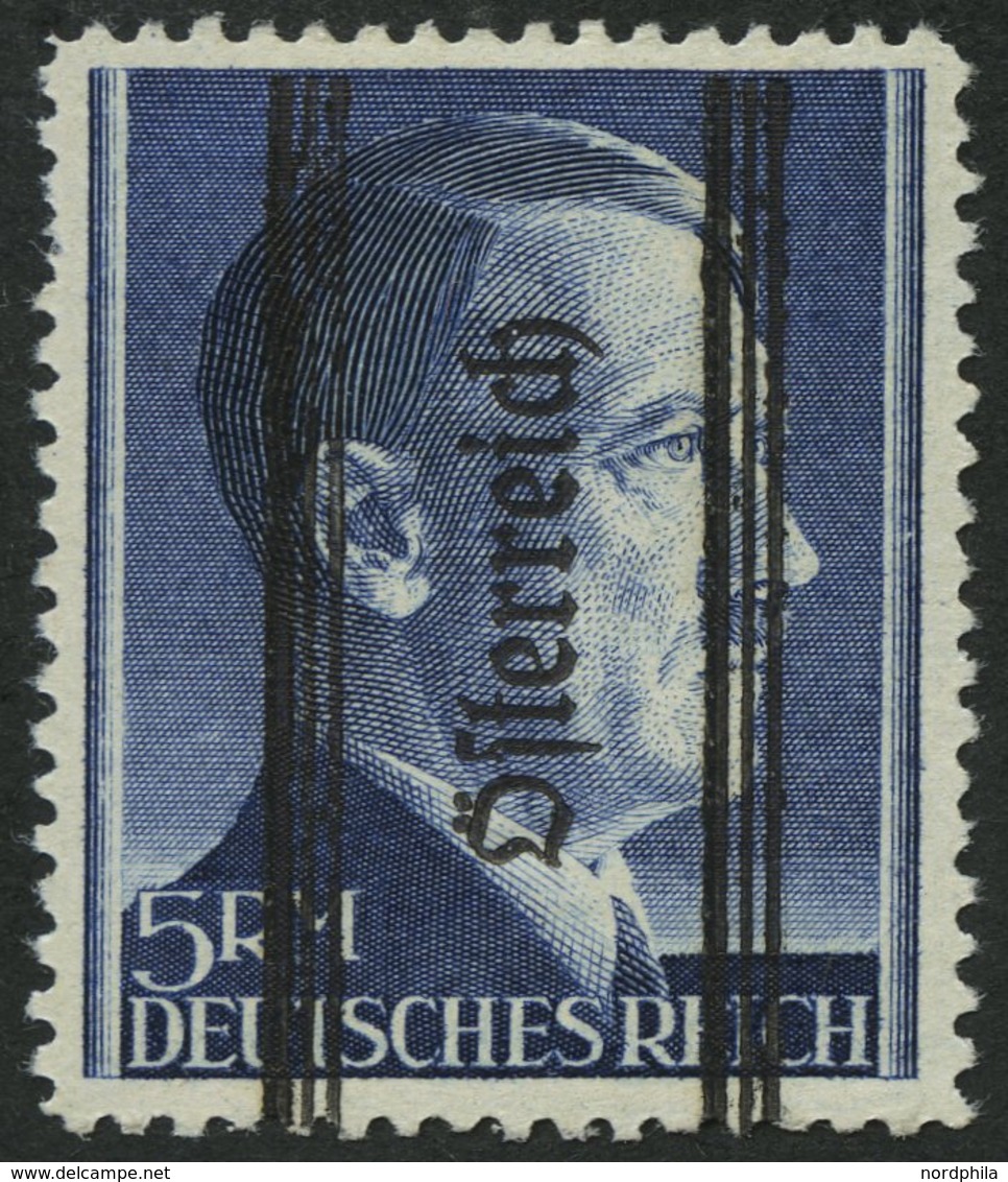 ÖSTERREICH 696IIA **, 1945, 5 RM Grazer Aufdruck, Type II, Kleiner Zahnfehler Sonst Pracht, Mi. 400.- - Usati