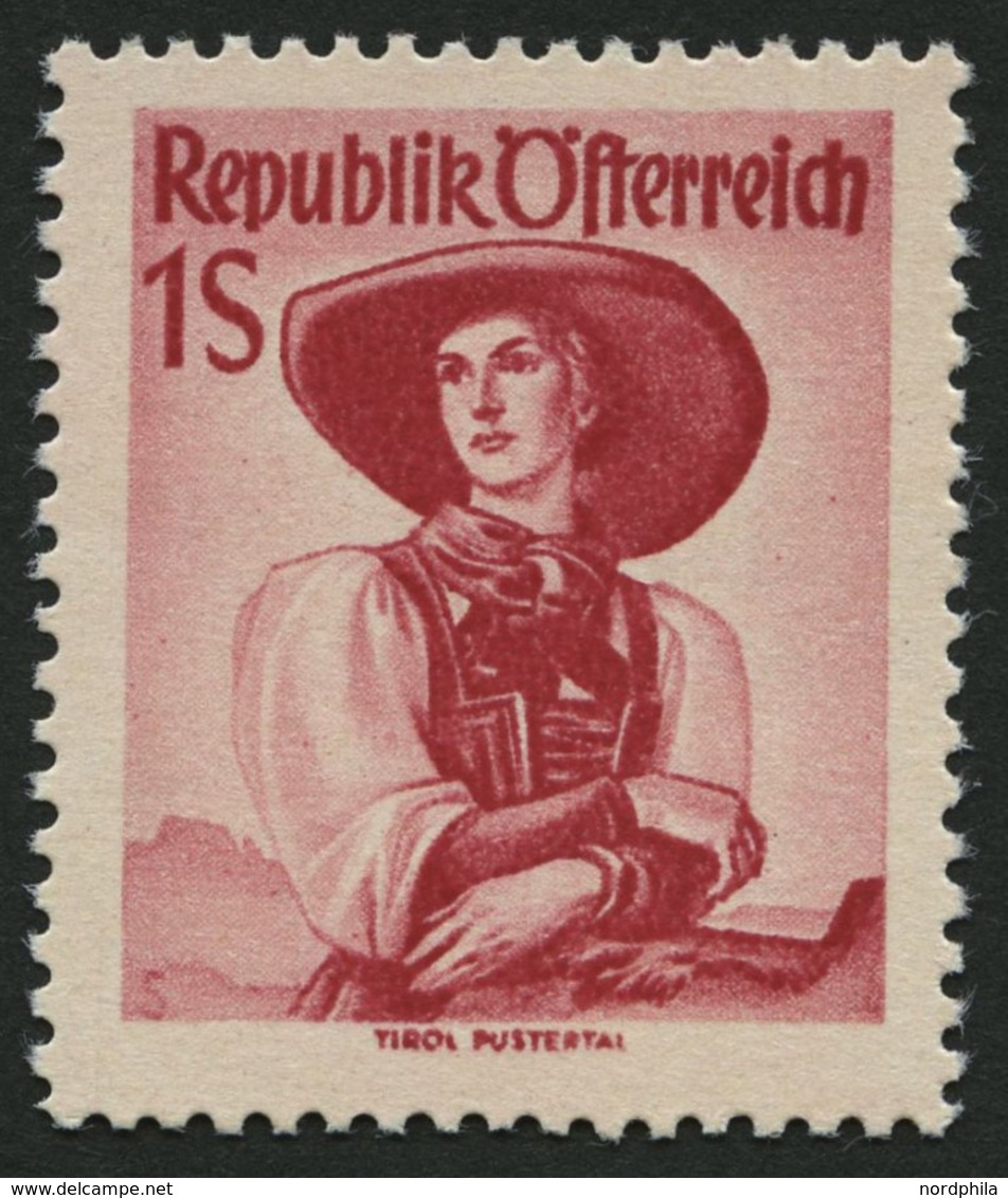 ÖSTERREICH 911 **, 1950, 1 S. Karminrot, Pracht, Mi. 110.- - Used Stamps