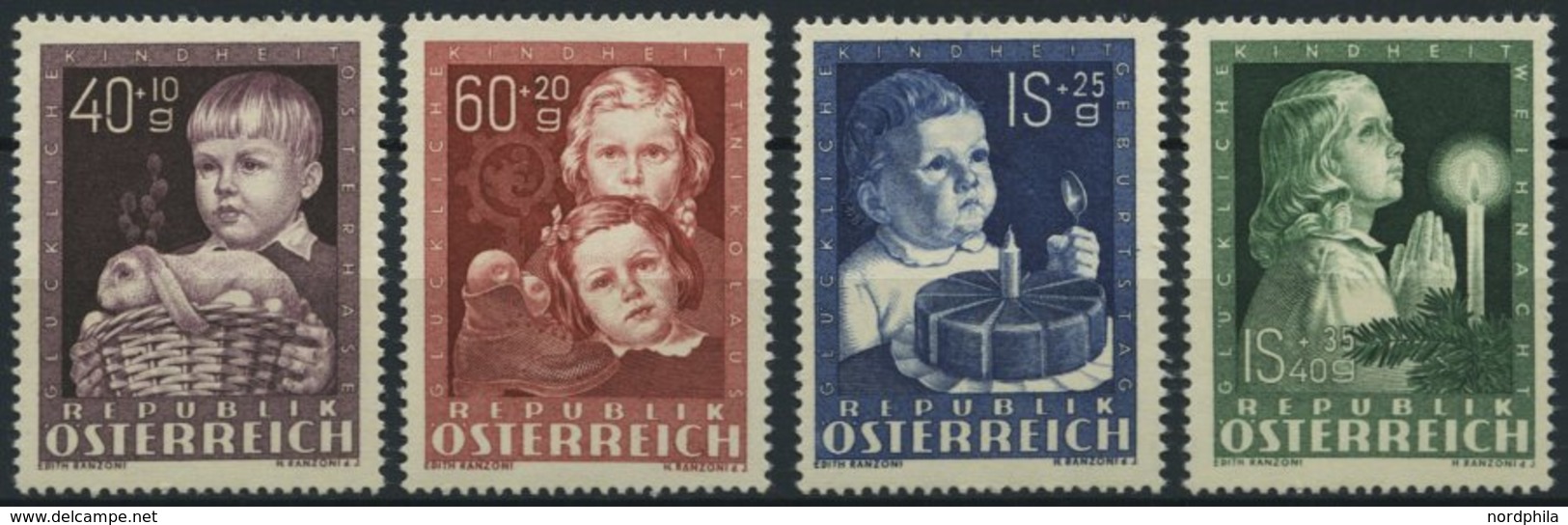 ÖSTERREICH 929-32 **, 1949, Glückliche Kindheit, Prachtsatz, Mi. 80.- - Used Stamps