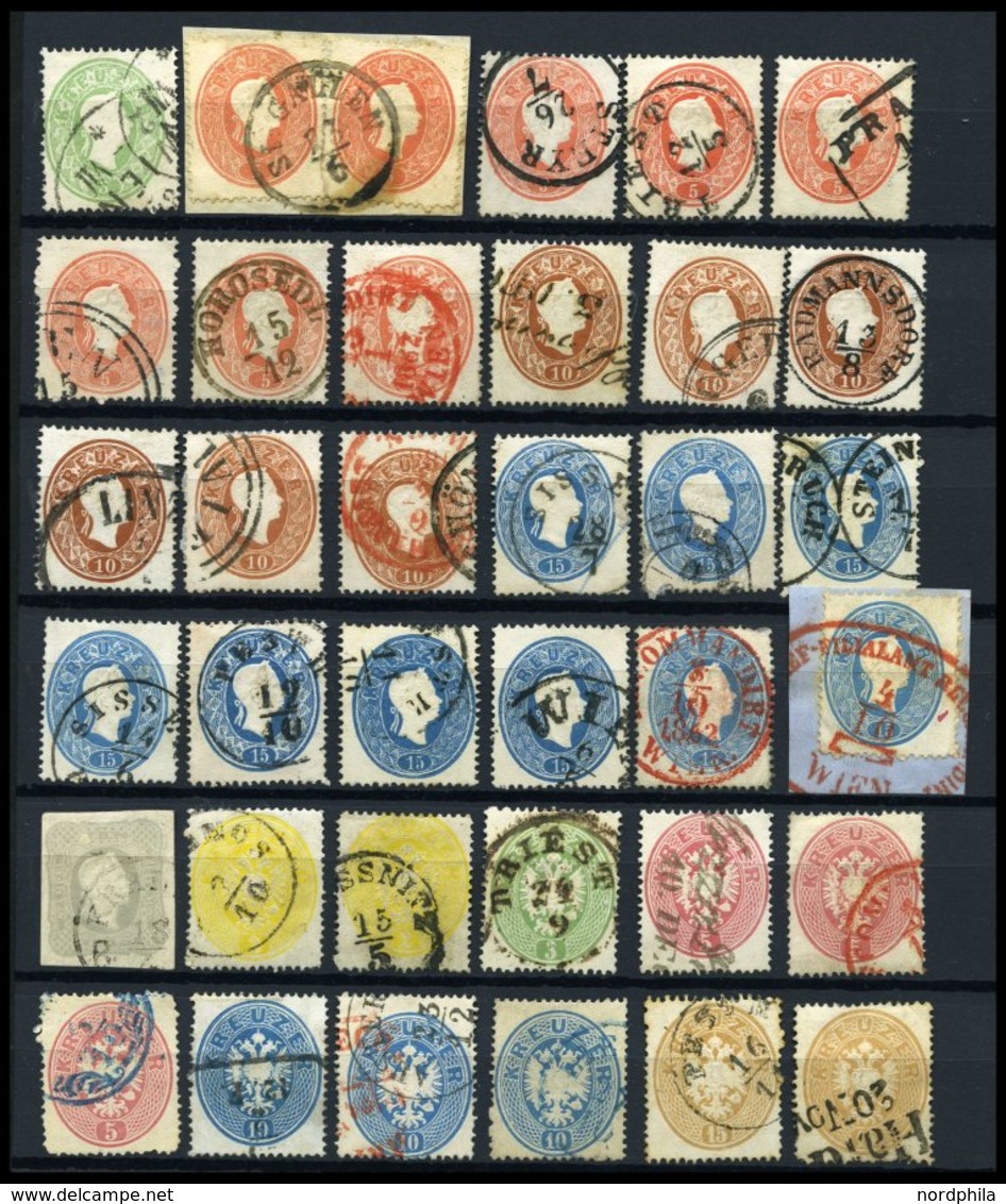 LOTS O,BrfStk , 1858-1884, Schöne Partie Von 112 Werten, Dabei Farbnuancen, Gute Stempel (auch Farbige) Etc., Fast Nur P - Sammlungen