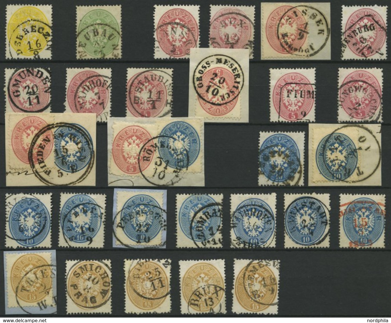 LOTS Aus 24-28 O, BrfStk, 1863, Kleine Interessante Partie Von 29 Werten Mit Schönen Abstempelungen, Prachtlost - Collezioni