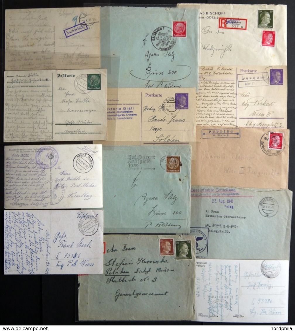 LOTS 1938-43, 13 Verschiedene Belege Aus Der Zeit Des Deutschen Reiches, Einige Seltene Stempel, Meist Pracht - Sammlungen