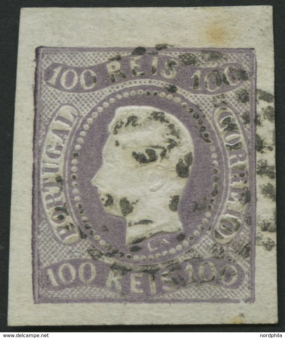 PORTUGAL 23 O, 1867, 100 R. Dunkellila, Pracht, Mi. 140.- - Gebraucht