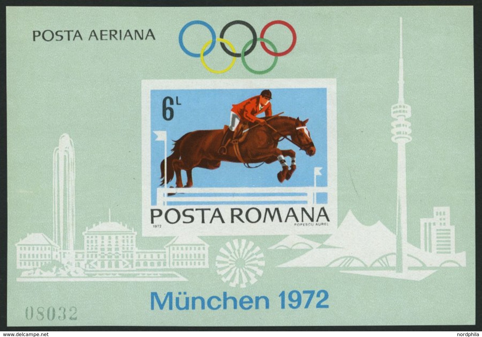 RUMÄNIEN Bl. 94 **, 1972, Block Olympische Spiele, Pracht, Mi. 110.- - Sonstige & Ohne Zuordnung