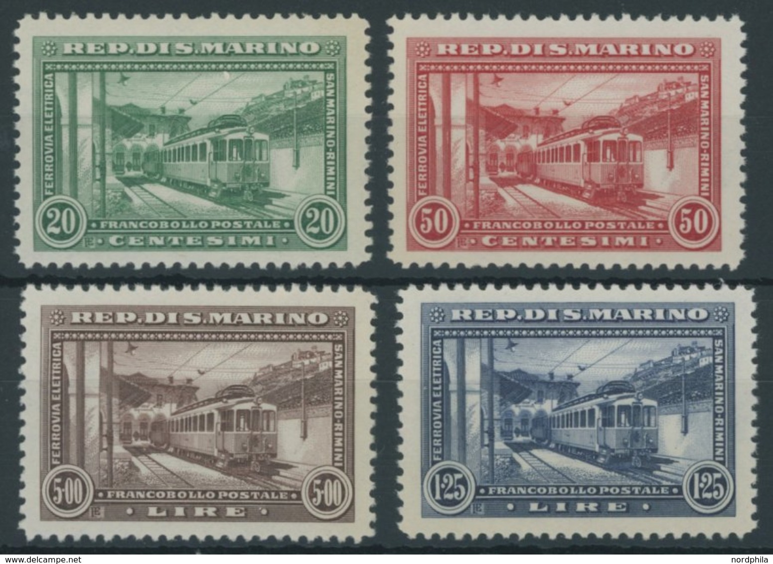 SAN MARINO 180-83 **, 1932, Eröffnung Der Elektrischen Bahn, Satz Feinst, Mi. 300.- - Autres & Non Classés