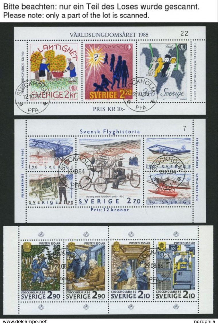 SCHWEDEN Bl. 7-14,H-Bl. O, 1979-86, 8 Blocks Komplett Und 4 Heftchenblätter Mit Ersttagssonderstempeln, Pracht, Mi. 63.9 - ... - 1855 Vorphilatelie