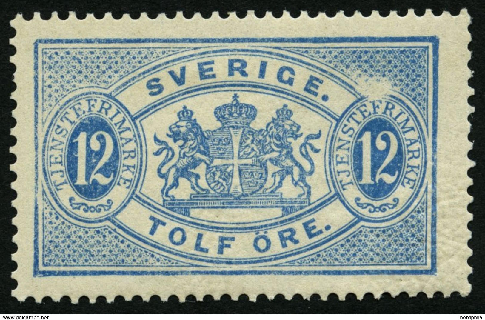 DIENSTMARKEN D 6B *, 1881, 12 Ö. Blau, Gezähnt 13, Mit Interessantem Druckausfall über Rechter Wertziffer, Falzreste, üb - Service