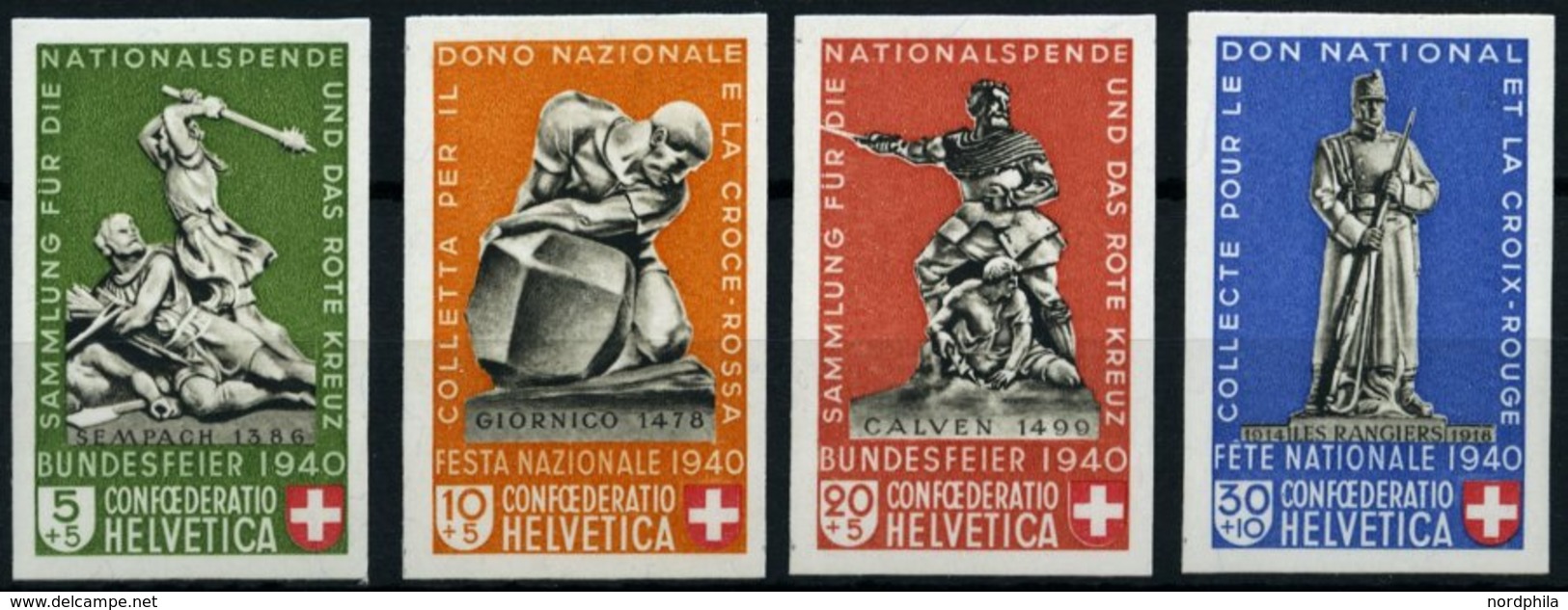 SCHWEIZ BUNDESPOST 369-72 **, 1940, Einzelmarken Pro Patria, Prachtsatz, Mi 310.- - 1843-1852 Poste Federali E Cantonali