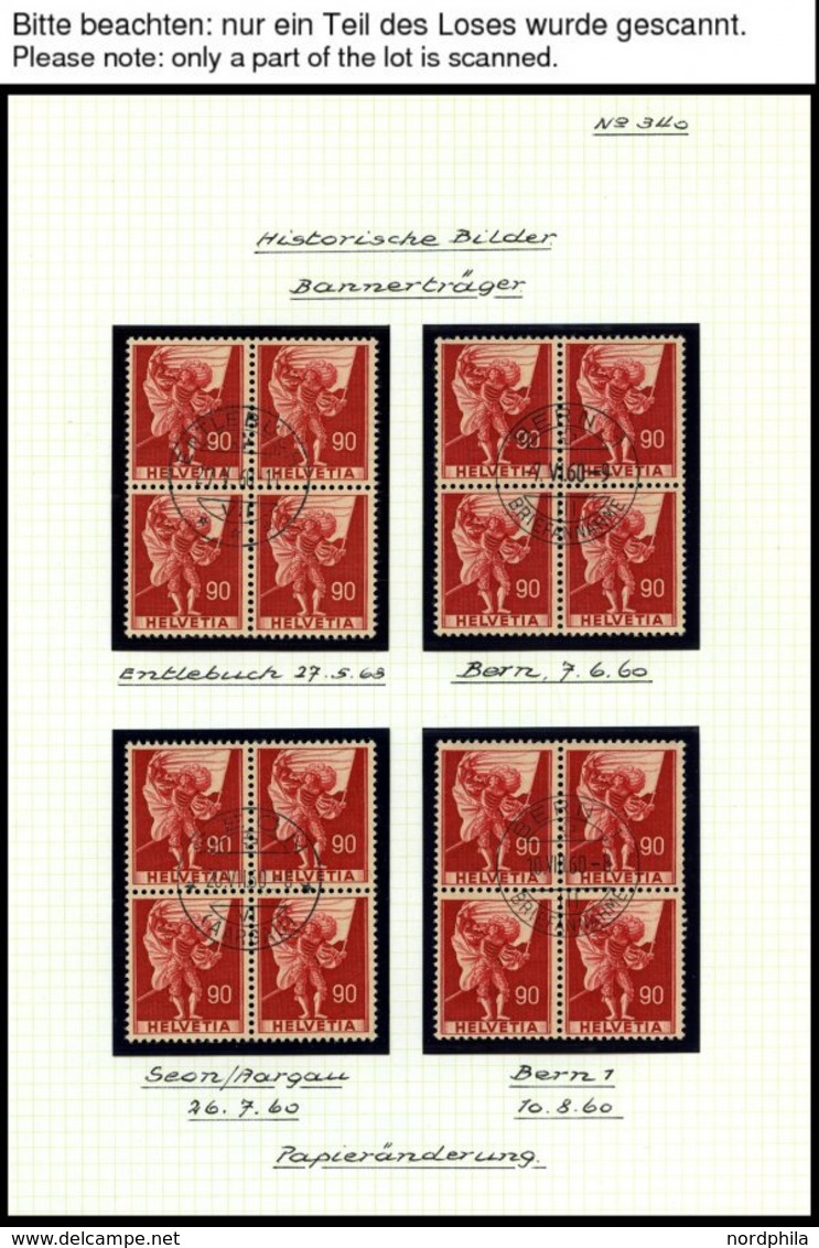 SCHWEIZ BUNDESPOST 683-86 VB O, 1958, Historische Darstellungen In Zentrisch Gestempelten Viererblocks, Jeder Wert Mit 4 - 1843-1852 Poste Federali E Cantonali