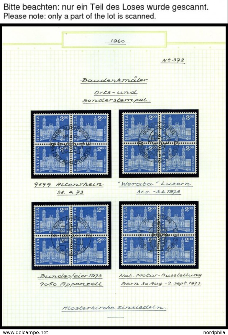 SCHWEIZ BUNDESPOST 696-713x VB O, 1960, Postgeschichtliche Motive Und Baudenkmäler, Normales Papier, In Zentrisch Gestem - 1843-1852 Kantonalmarken Und Bundesmarken