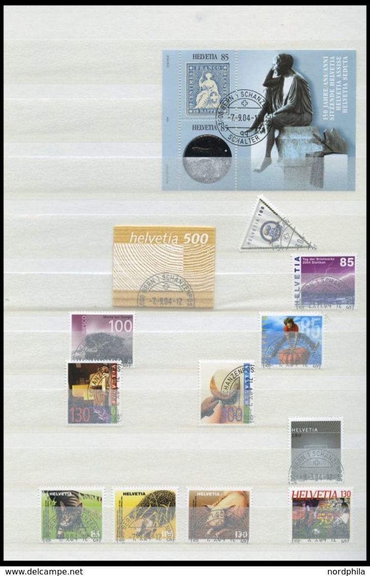 SAMMLUNGEN O, Bis Auf Wenige Werte Anfangs Wohl Komplette Gestempelte Sammlung Schweiz Von 1977-2010 In 2 Einsteckbücher - Collections