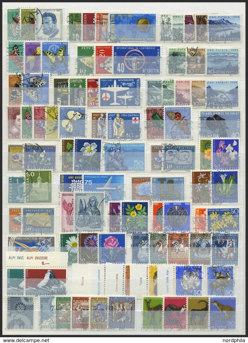 SAMMLUNGEN O, Gestempelter Sammlungsteil Schweiz Von 1946-72 Sauber Auf Einsteckkarten, Pracht/feinst, Mi. 730.- - Collections