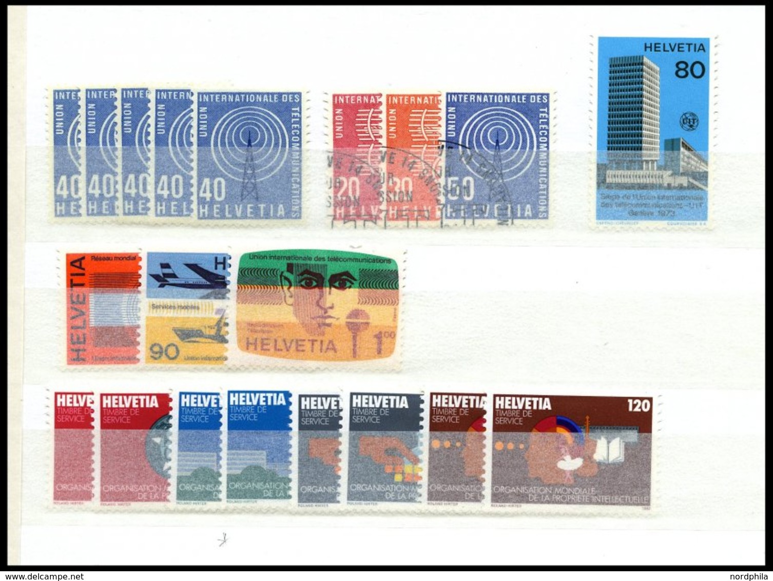 LOTS *,**,o , 1956-83, Kleine Dublettenpartie Ämter, Mit OMU/WHO, UPU, UIT/ITU Und OMPI/WIPO, Prachterhaltung, Mi. 160.- - Sammlungen