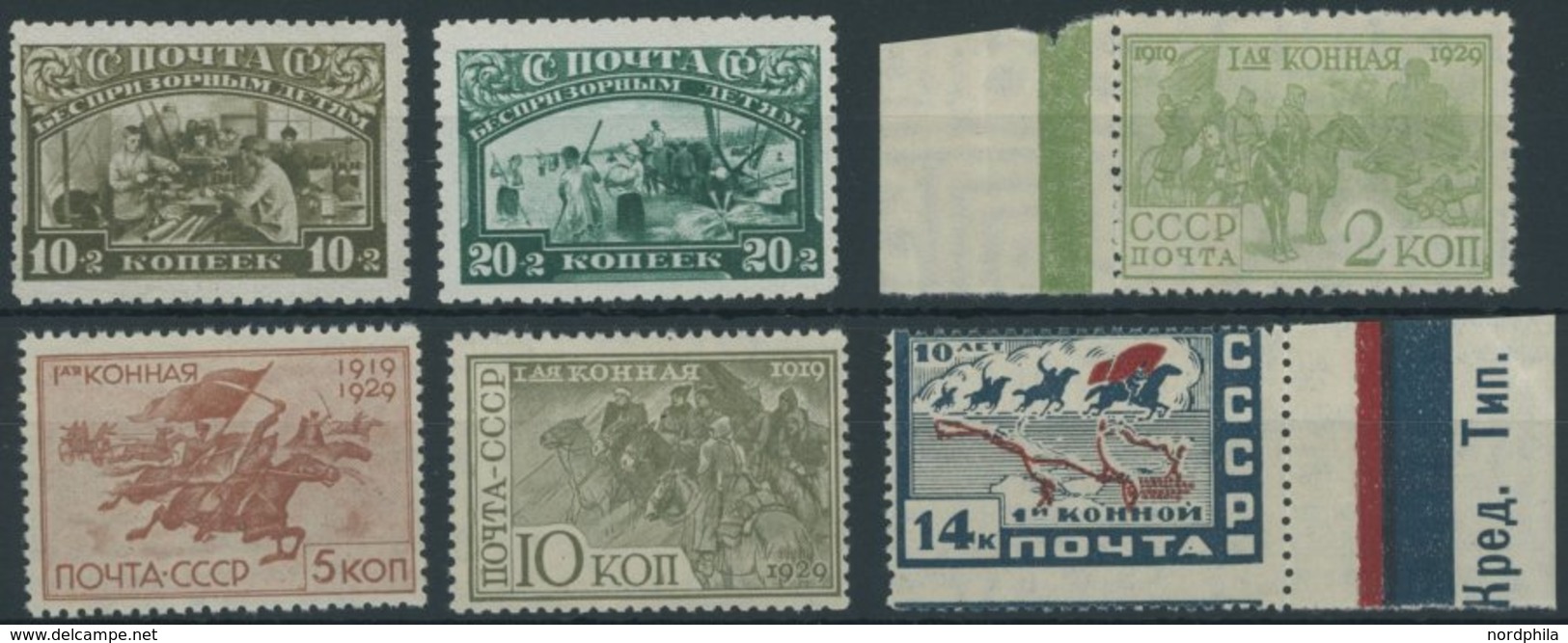 SOWJETUNION 383-88 **, 1930, Kinderhilfe Und 1. Reiterarmee, 2 Postfrische Prachtsätze, Mi. 100.- - Used Stamps