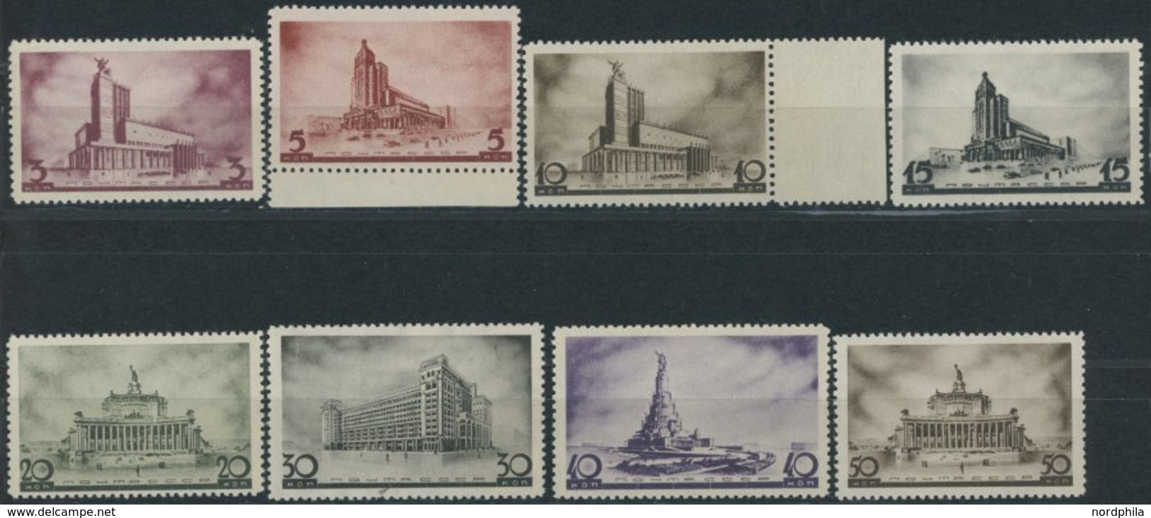 SOWJETUNION 558-65 **, 1937, Architektur Des Neuen Moskau, Postfrischer Prachtsatz, Mi. 160.- - Used Stamps