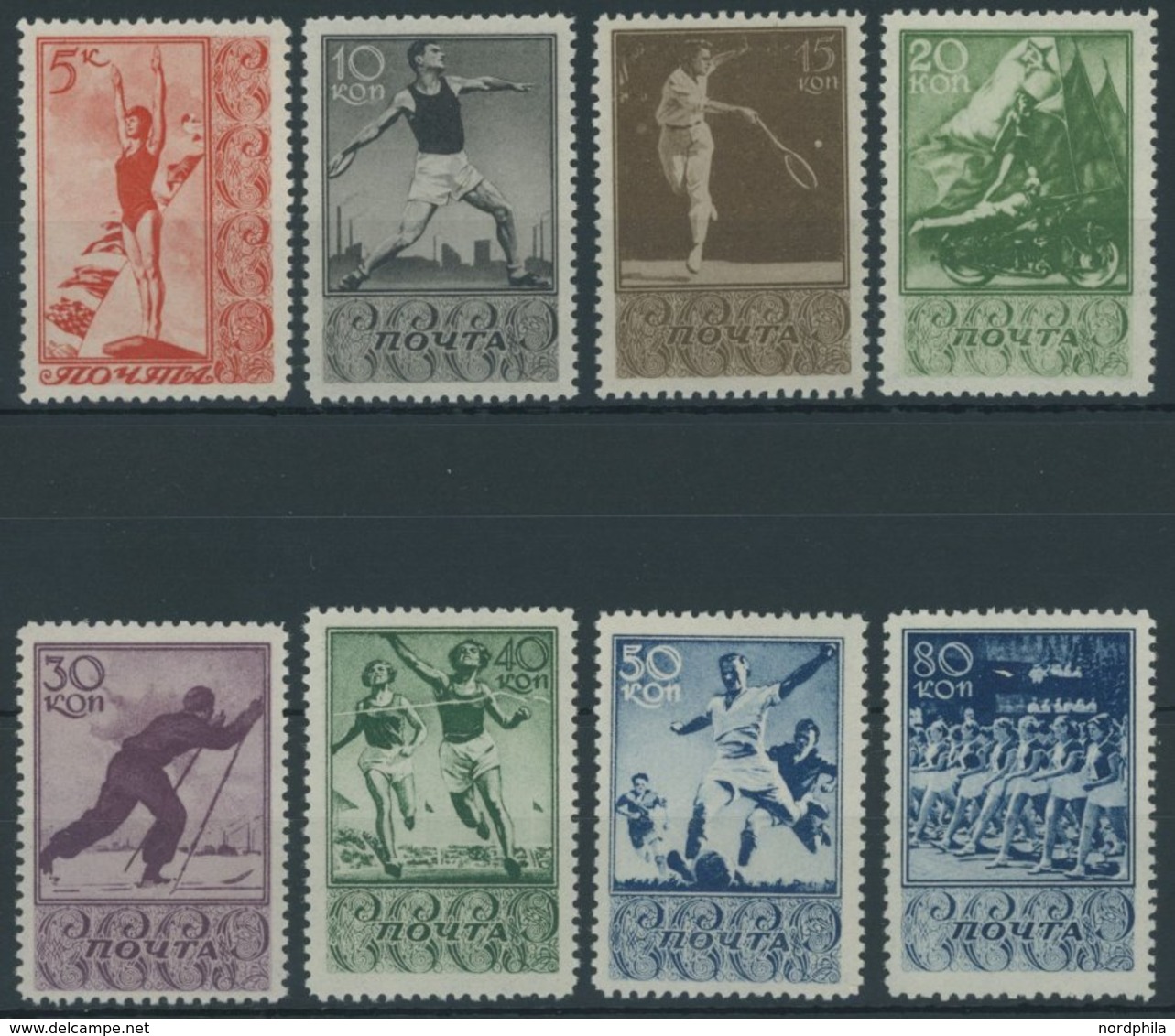 SOWJETUNION 657-64 **, 1938, Sport In Der UdSSR, Postfrischer Prachtsatz, Mi. 380.- - Usati