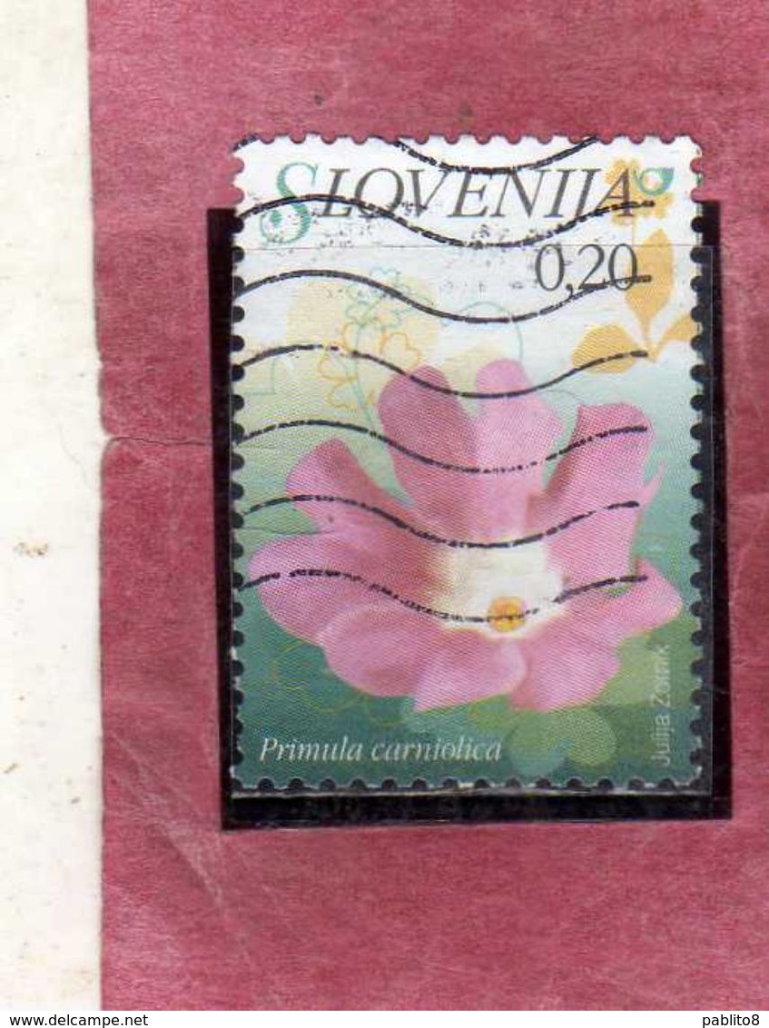 SLOVENIA SLOVENIJA SLOVENIE SLOWENIEN 2007 FLORA FLOWERS FIORI FLEURS Primula Carniolica CENT. 20 USATO USED OBLITERE' - Slovenia