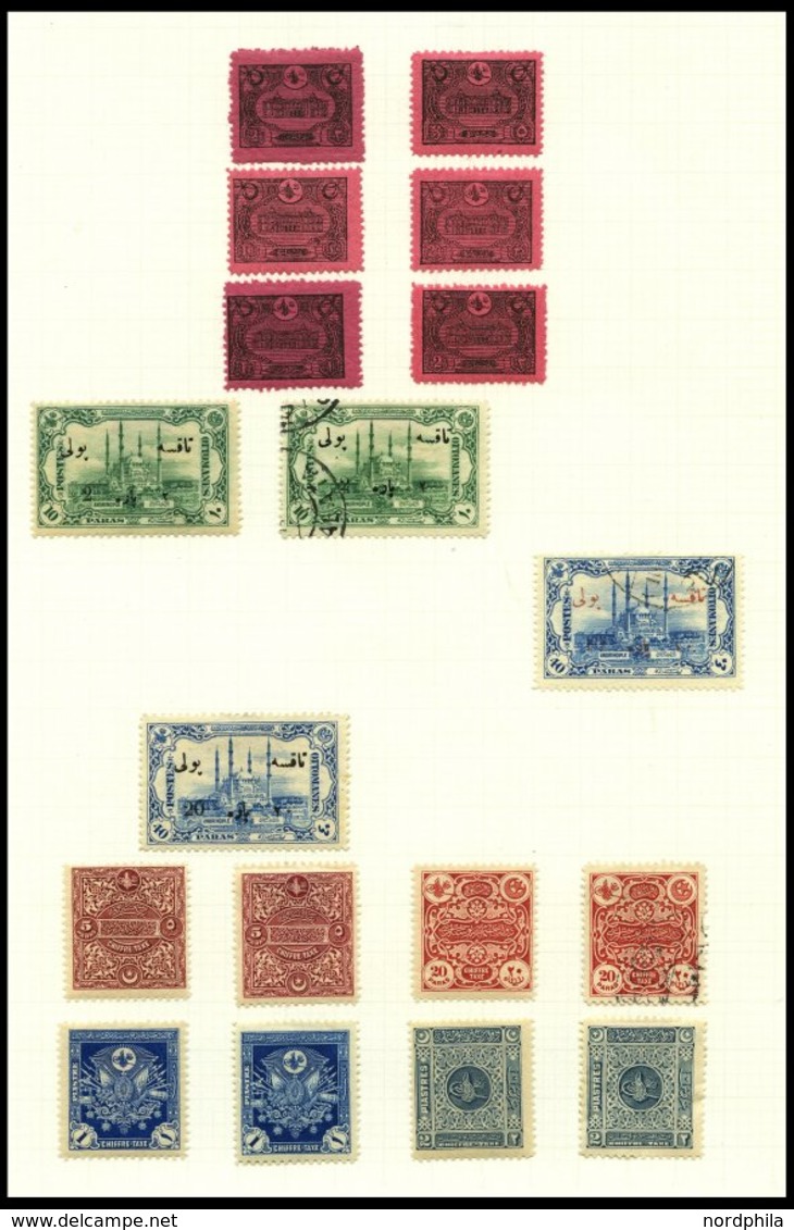 TÜRKEI O, *, 1863-1926, Kleiner Sammlungsteil Portomarken, Meist Feinst/Pracht, Besichtigen!, Mi. Ca. 1500.- - Other & Unclassified