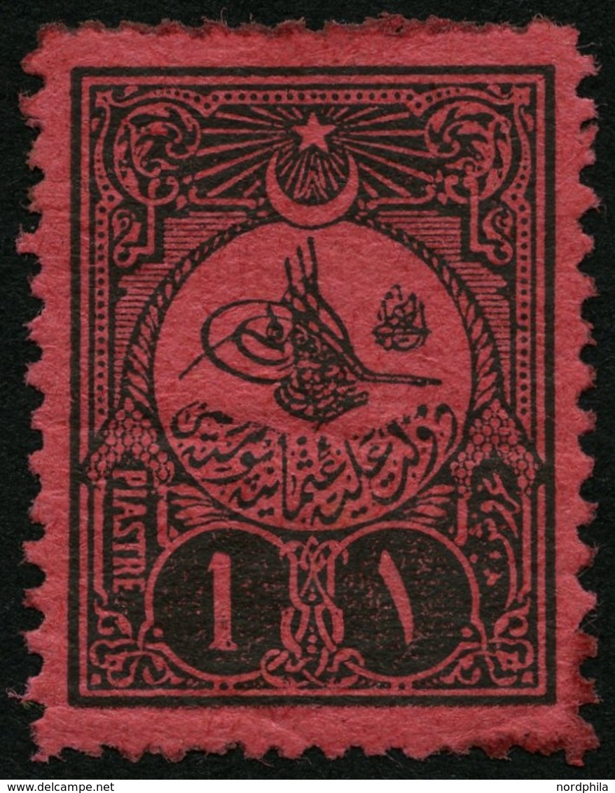 PORTOMARKEN P 29 *, 1908, 1 Pia. Schwarz Auf Rosa, Falzreste, Feinst (Bugspur), Mi. 140.- - Autres & Non Classés