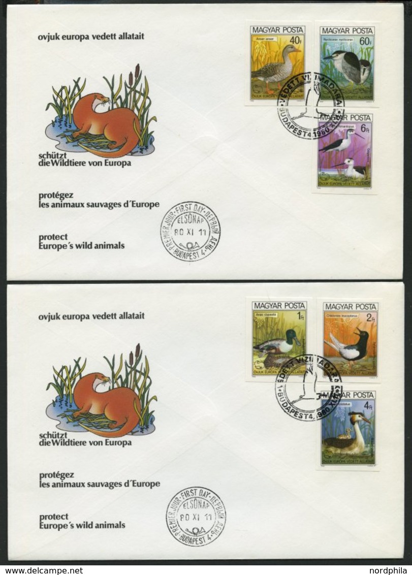 UNGARN 3451-56B,Bl. 146B BRIEF, 1980, Europäische Naturschutzkampagne, Einzelmarken Und Block, Ungezähnt, Auf 3 FDC`s, P - Altri & Non Classificati