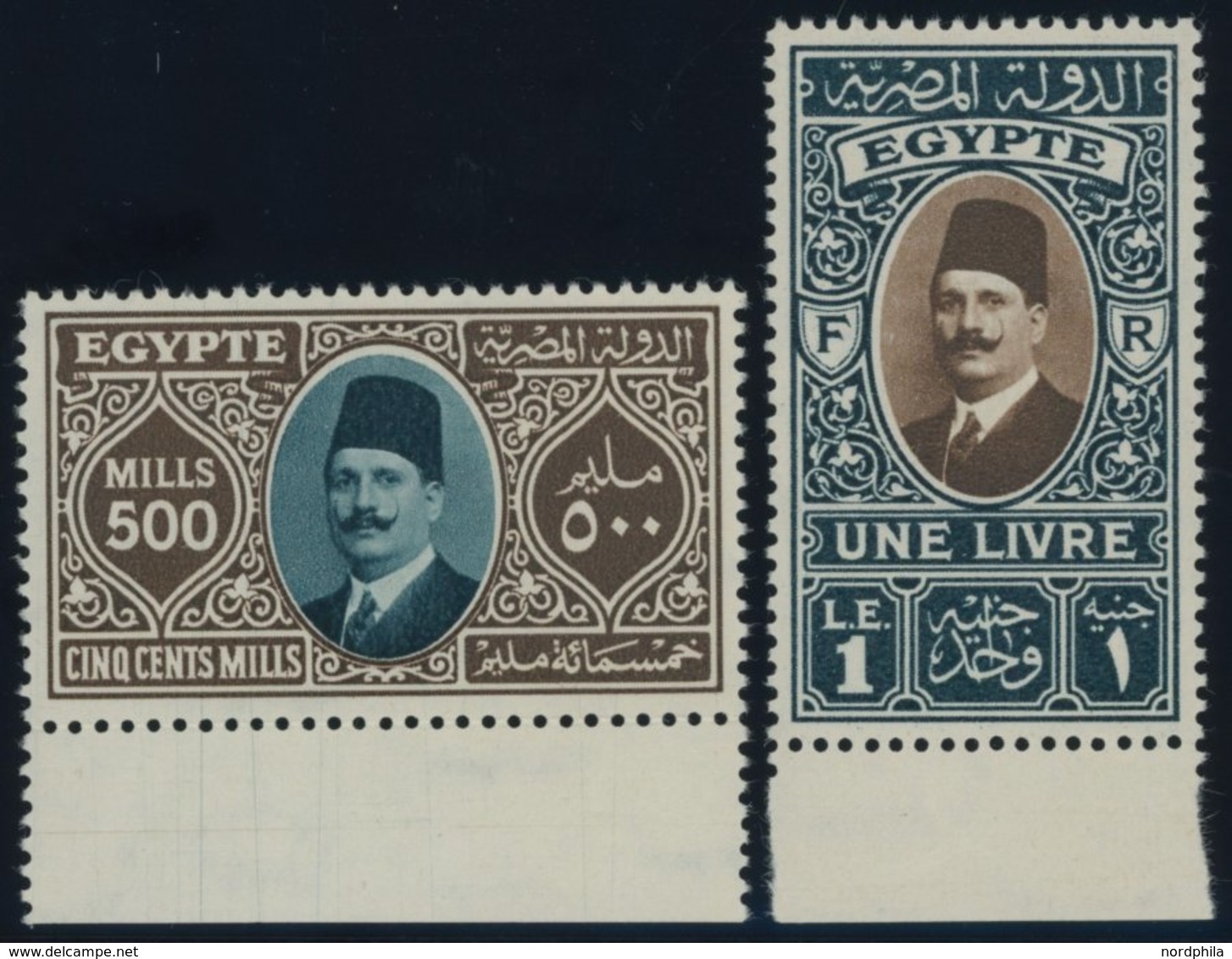 ÄGYPTEN 136/7 **, 1927, 500 M. Und 1 £ König Fuad, Postfrisch, Pracht - Autres & Non Classés