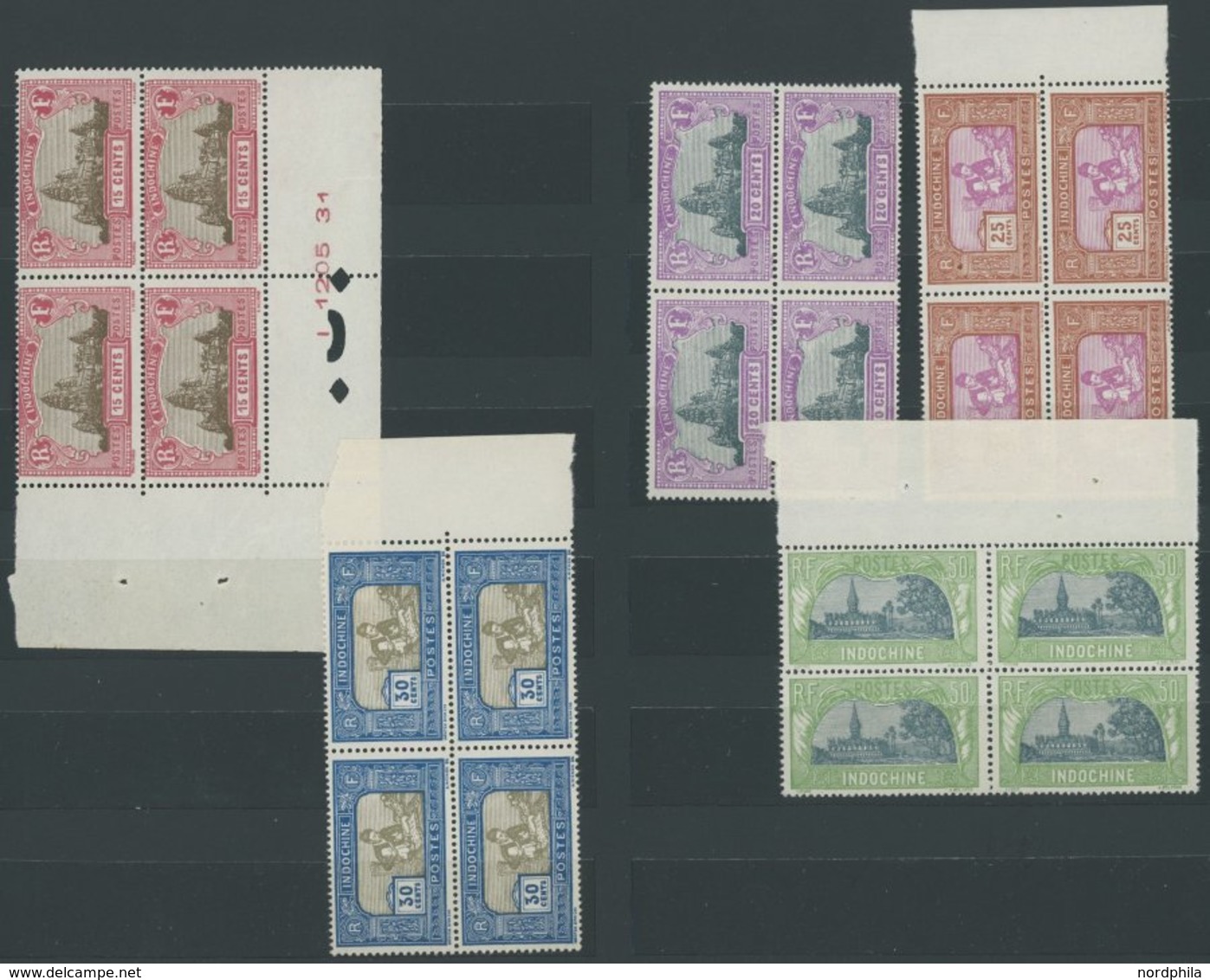 FRANZÖSISCH-INDOCHINA 123-46 VB **, 1927, Einheimische Motive In Viererblocks, Postfrischer Prachtsatz - Sonstige & Ohne Zuordnung