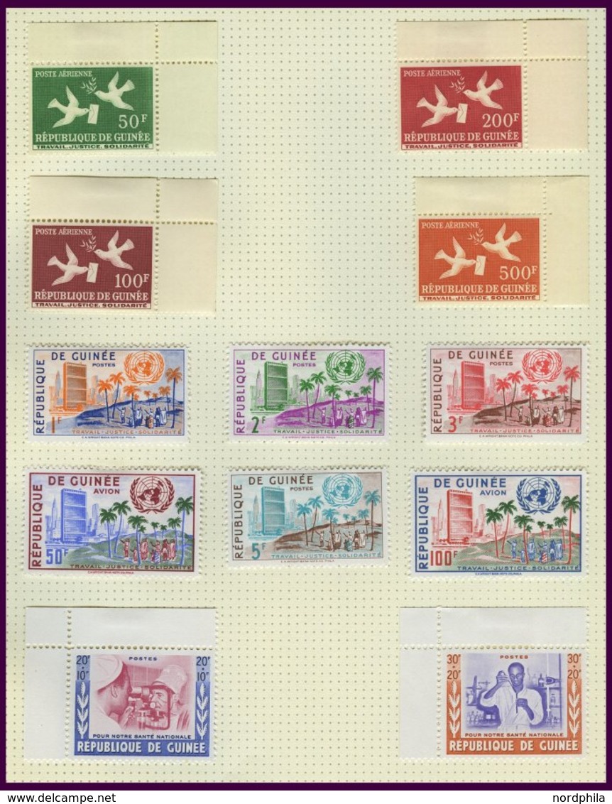 GUINEA *, **, 1959-68, Praktisch Komplette Sammlung Im Album (ohne Ungezähnte Ausgaben), Blocks Wohl Alle Postfrisch, Pr - Guinea (1958-...)