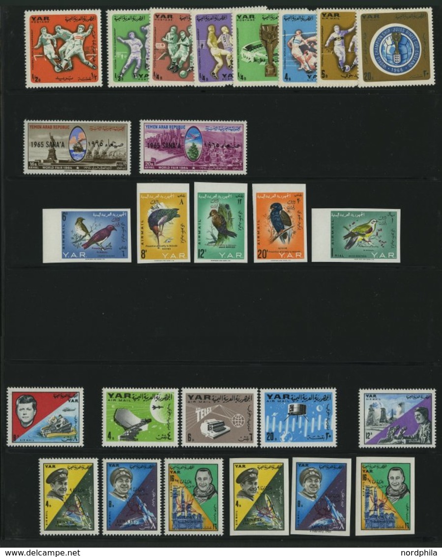 JEMEN - NORDJEMEN **, 1960-67, Partie Verschiedener Flugpost-Marken, Pracht, Mi. 215.- - Yémen