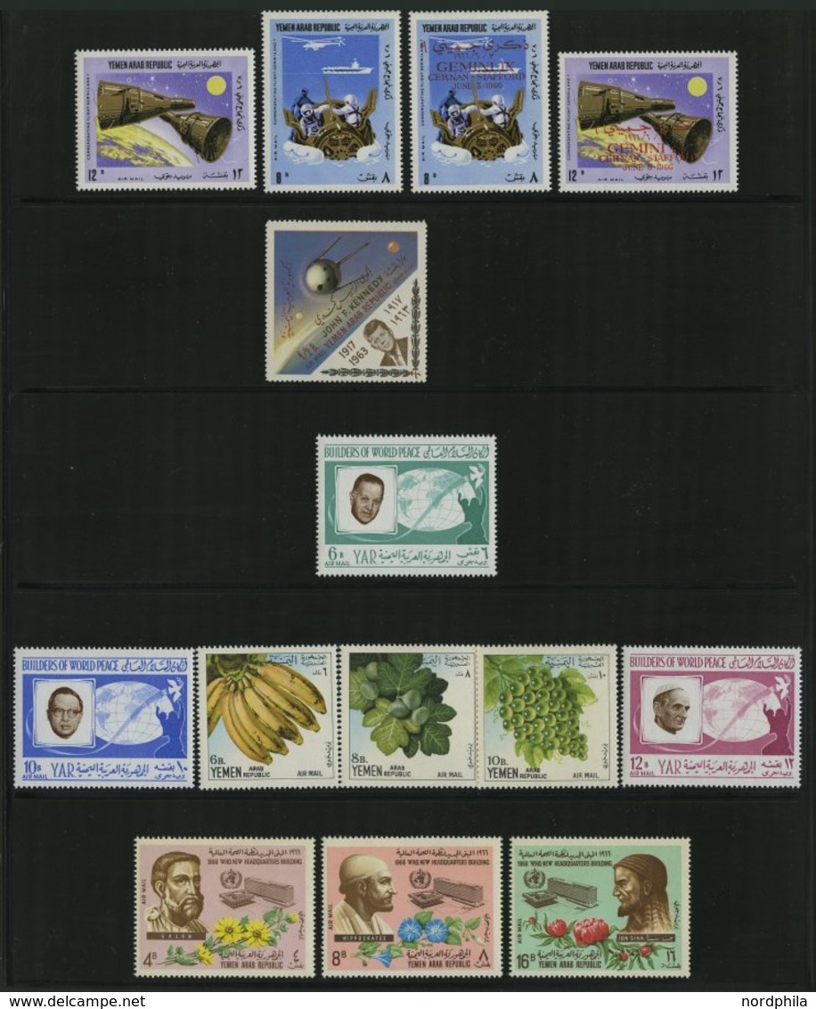 JEMEN - NORDJEMEN **, 1960-67, Partie Verschiedener Flugpost-Marken, Pracht, Mi. 215.- - Yemen