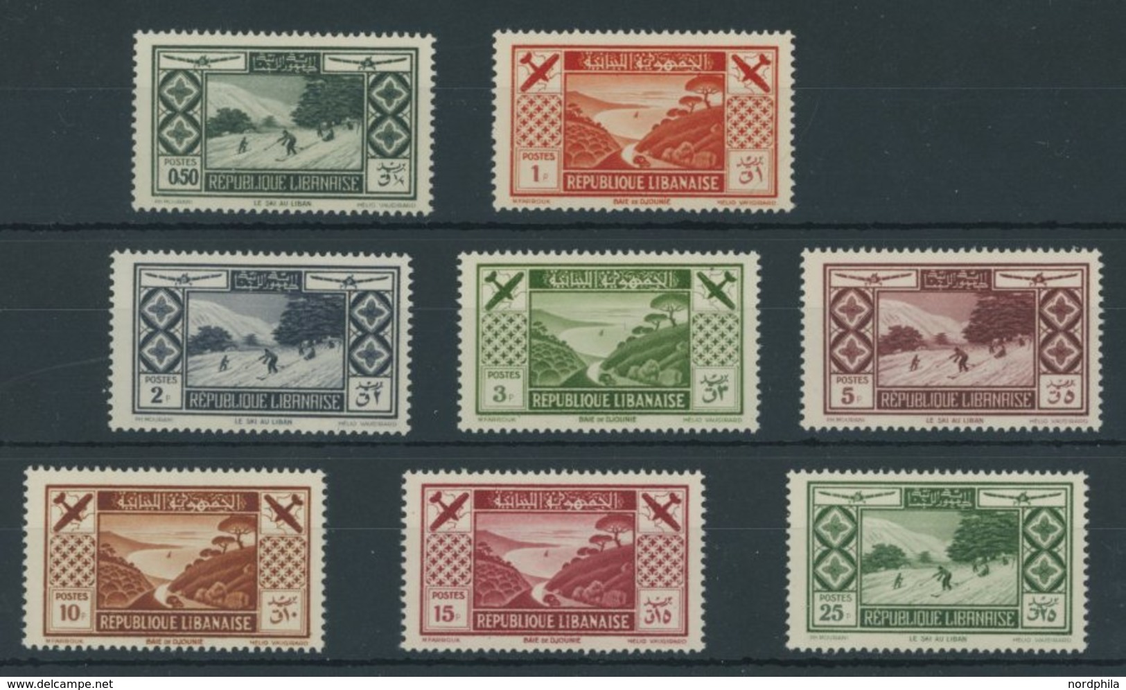 LIBANON 196-203 **, 1936, Tourismus, 25 Pia. Kleiner Eckbug Sonst Postfrischer Prachtsatz - Liban