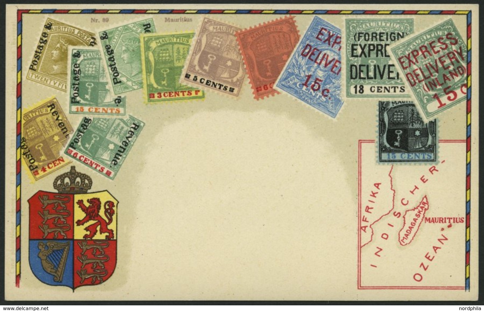 MAURITIUS Ca. 1920, Briefmarkenserie, Ungebrauchte Karte, Pracht - Mauritius (1968-...)