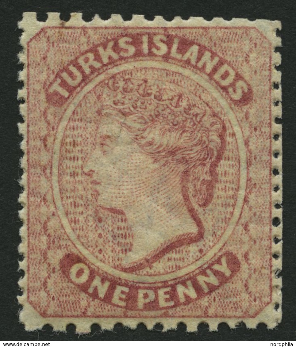 TURKS- UND CAICOS-INSELN 4 *, 1873, 1 P. Braunrosa, Fast Postfrisch, Pracht - Turks & Caicos