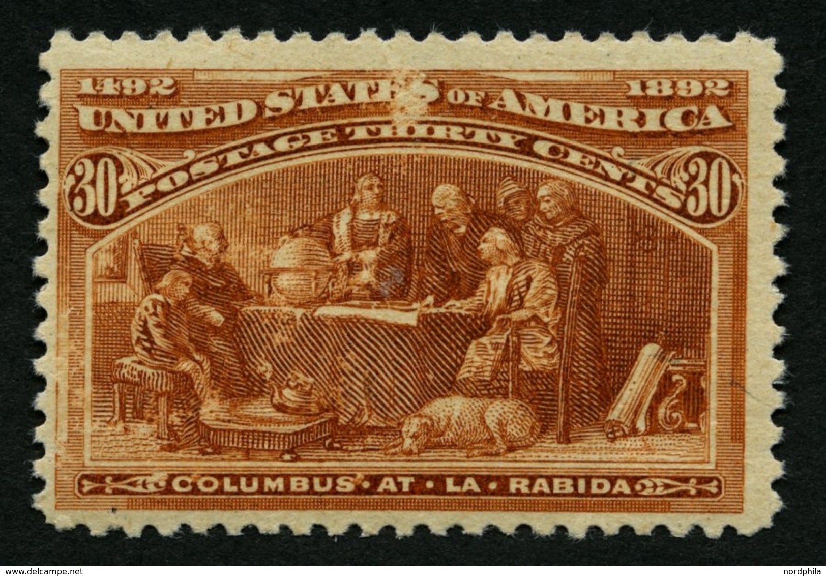 USA 82 *, Scott 239, 1893, 30 C Columbus-Weltausstellung, Falzrest, Kleine Bildseitige Schürfung Sonst Pracht, $ 240 - Other & Unclassified