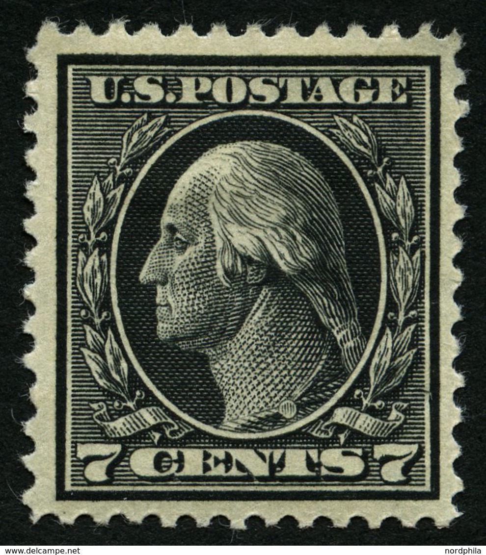 USA 191A *, Scott 407, 1914, 7 C. Washington, Wz.2, Gezähnt L 12, Falzreste, Feinst (helle Ecke), $ 70 - Autres & Non Classés