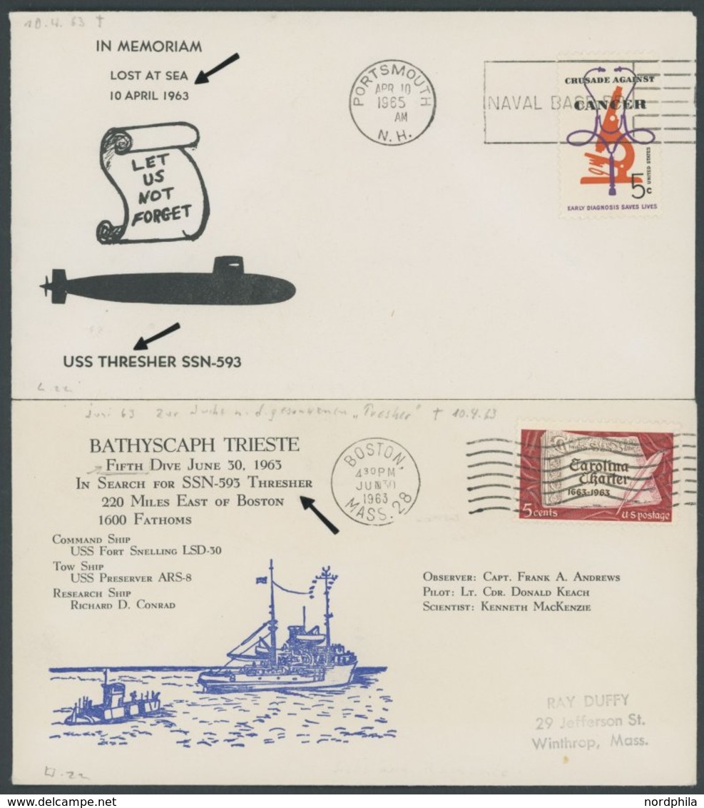 USA 1962-65, U-Boot THRESHER: Katastrophen-Dokumentation Des Am 10.4.63 Im Nordatlantik Gesunkenen Atom U-Boots, U.a. Br - Autres & Non Classés