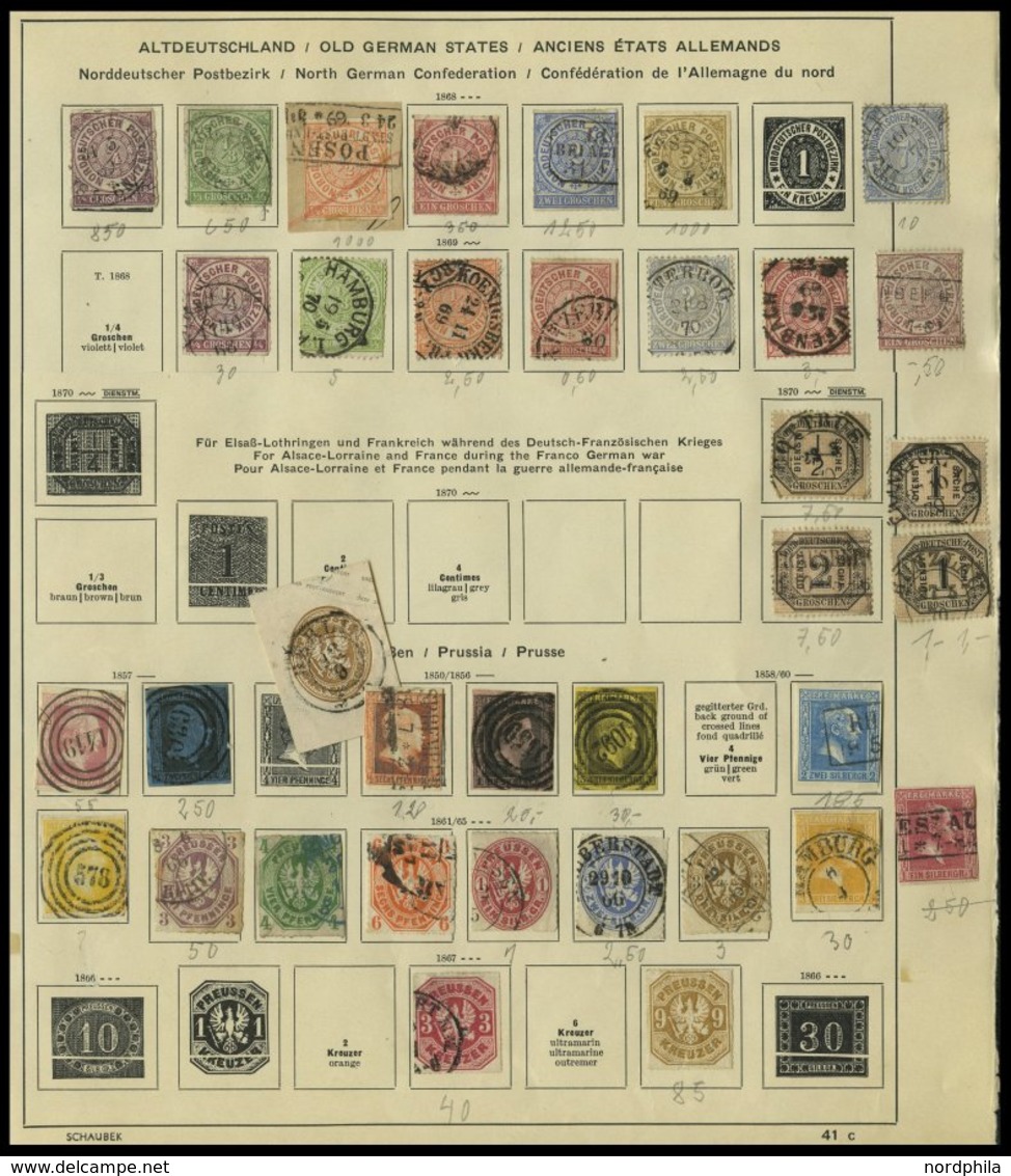 SLG., LOTS DEUTSCHLAND O,*,(*) , Alte Sammlung Deutschland Bis Ca. 1939, Mit Altdeutschland, Dt. Reich, Danzig, Memel, S - Collections