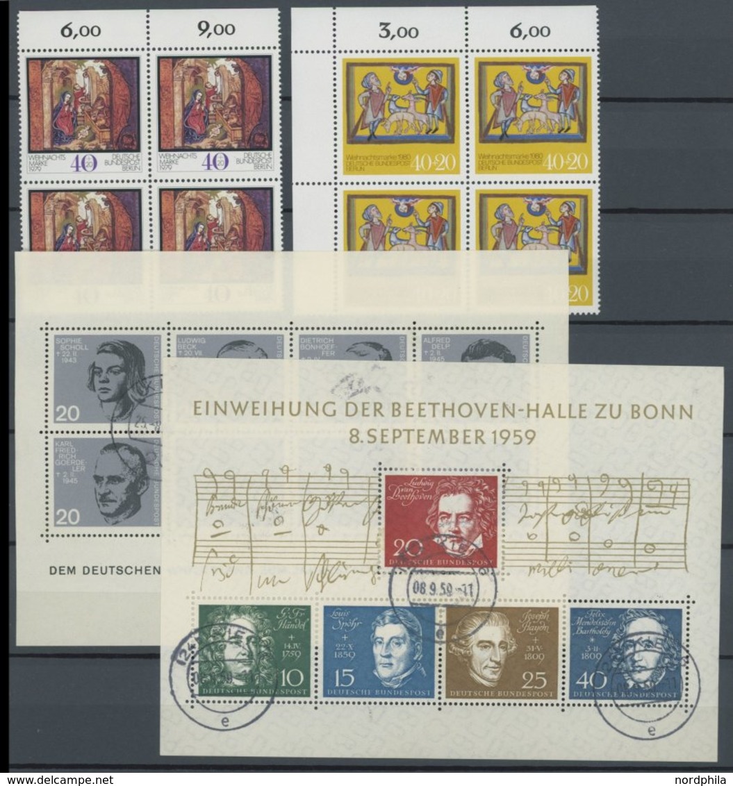 SLG., LOTS DEUTSCHLAND **,o , Ca. 1965-91, Meist Postfrische Partie Bundesrepublik Und Berlin, Mit Vielen Blocks, Dazu E - Sammlungen