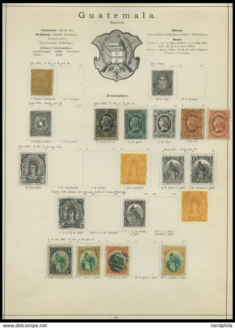 SLG. ÜBERSEE *,o,Brief , 1866-89, Alter Kleiner Sammlungsteil Mittelamerika Von 88 Werten Und 2 Belegen (u.a. Halbierung - Altri & Non Classificati