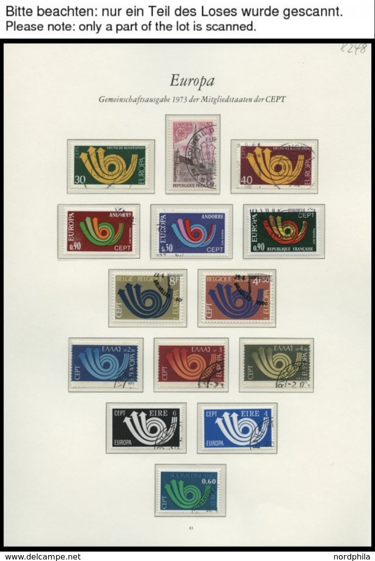 EUROPA UNION O, 1973/4, Posthorn Und Skulpturen, 2 Komplette Jahrgänge, Pracht, Mi. 150.20 - Collections