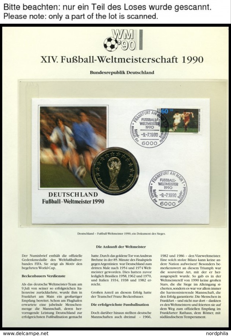 SPORT **,o,Brief , XIV. Fußball-Weltmeisterschaft 1990 In 3 Spezialalben, Mit Blocks, Kleinbogen, Markenheftchen, FDC`s, - Altri & Non Classificati