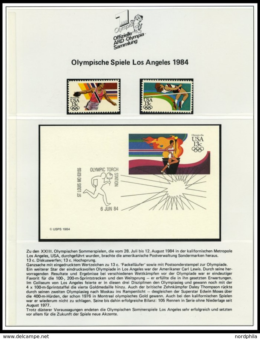 SPORT **,Brief,o , Offizielle ARD-Olympia-Sammlung 1948-88, Pracht - Autres & Non Classés