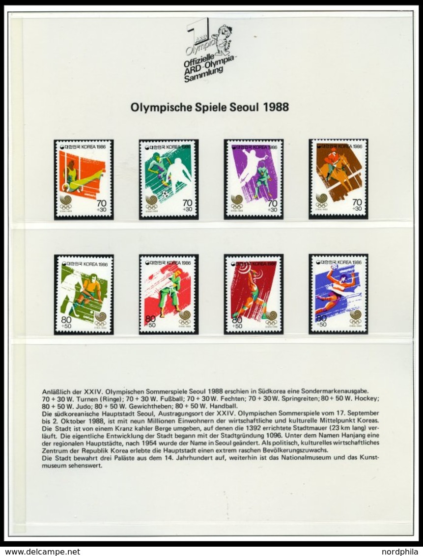 SPORT **,Brief,o , Offizielle ARD-Olympia-Sammlung 1948-88, Pracht - Autres & Non Classés