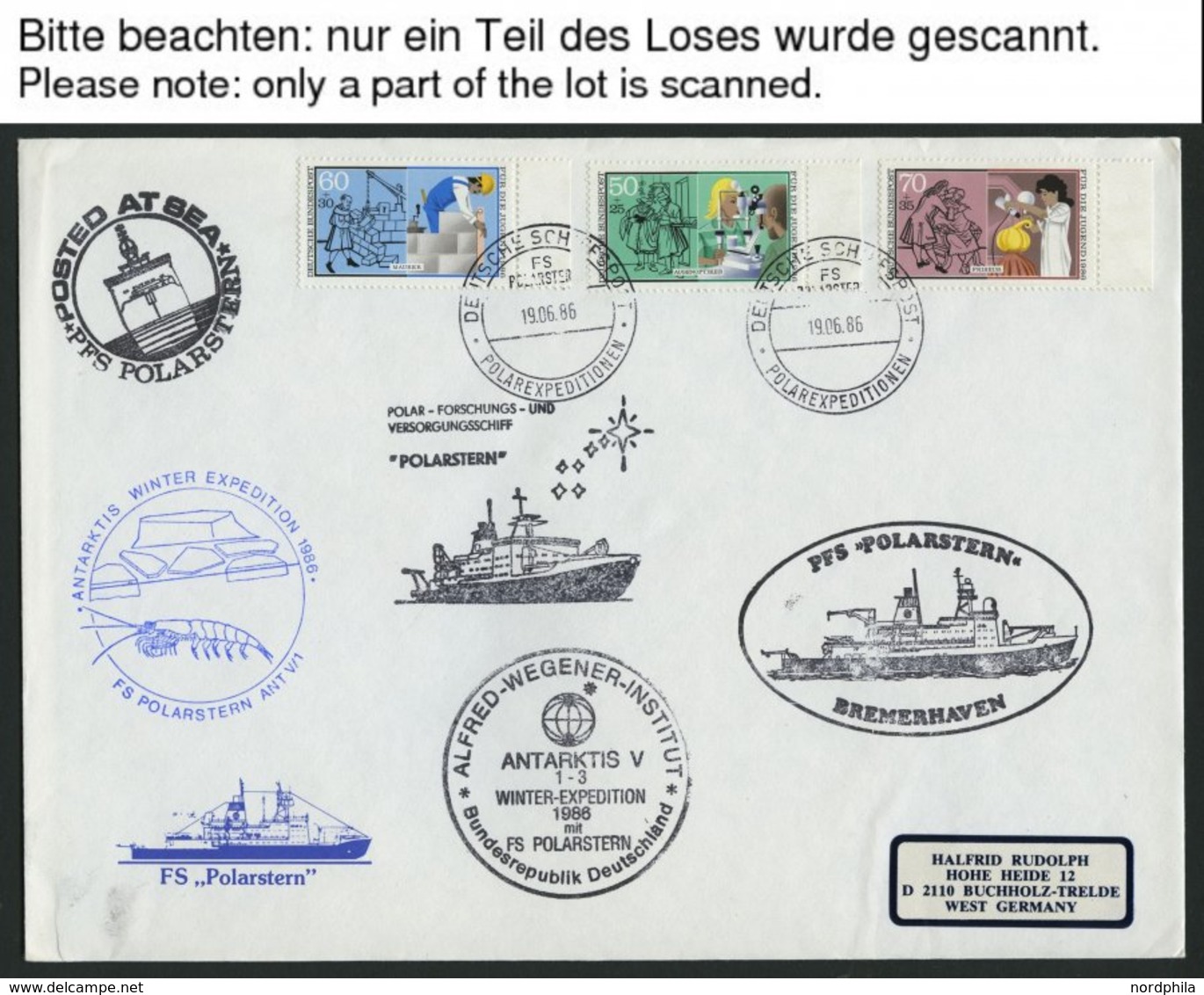 SONSTIGE MOTIVE 1986-89, Antarktis-Expeditionen Mit Der FS-Polarstern, 173 Verschiedenen Belege Sauber Im Briefalbum, Pr - Ohne Zuordnung