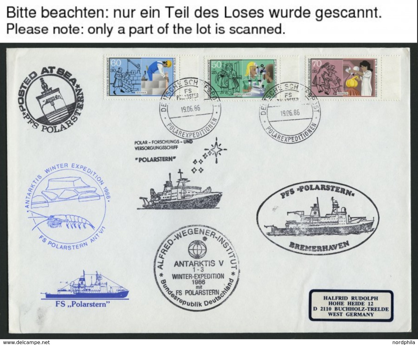 SONSTIGE MOTIVE 1986-89, Antarktis-Expeditionen Mit Der FS-Polarstern, 173 Verschiedenen Belege Sauber Im Briefalbum, Pr - Non Classés