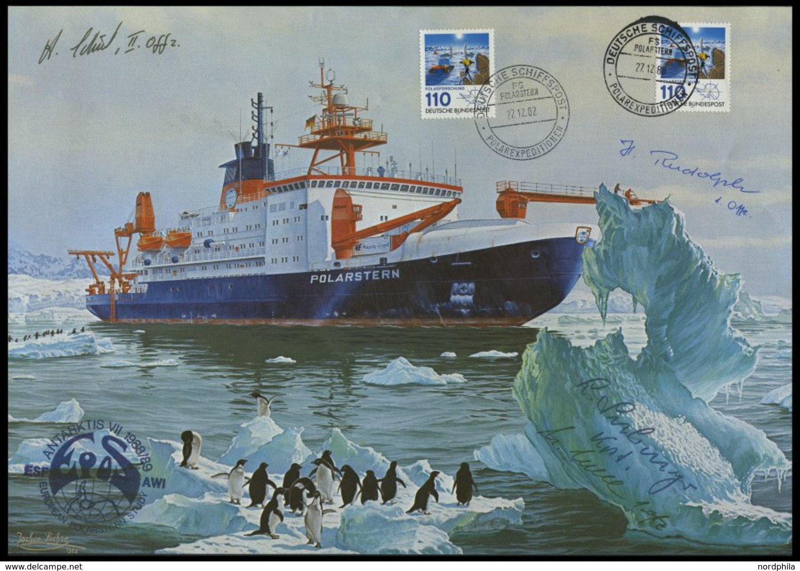 SONSTIGE MOTIVE 1987-90, Fünfte Bis Achte Antarktis-Expedition Der Polarstern, Interessante Sammlung Mit 97 Verschiedene - Non Classés