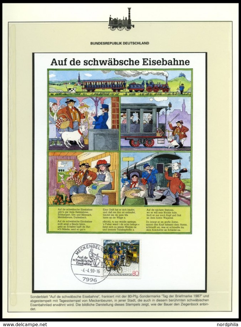 SONSTIGE MOTIVE **,Brief , Eisenbahn-Briefmarken Auf Siegerseiten Im Album Und Einem Leitzordner Mit Einzelmarken, Block - Ohne Zuordnung