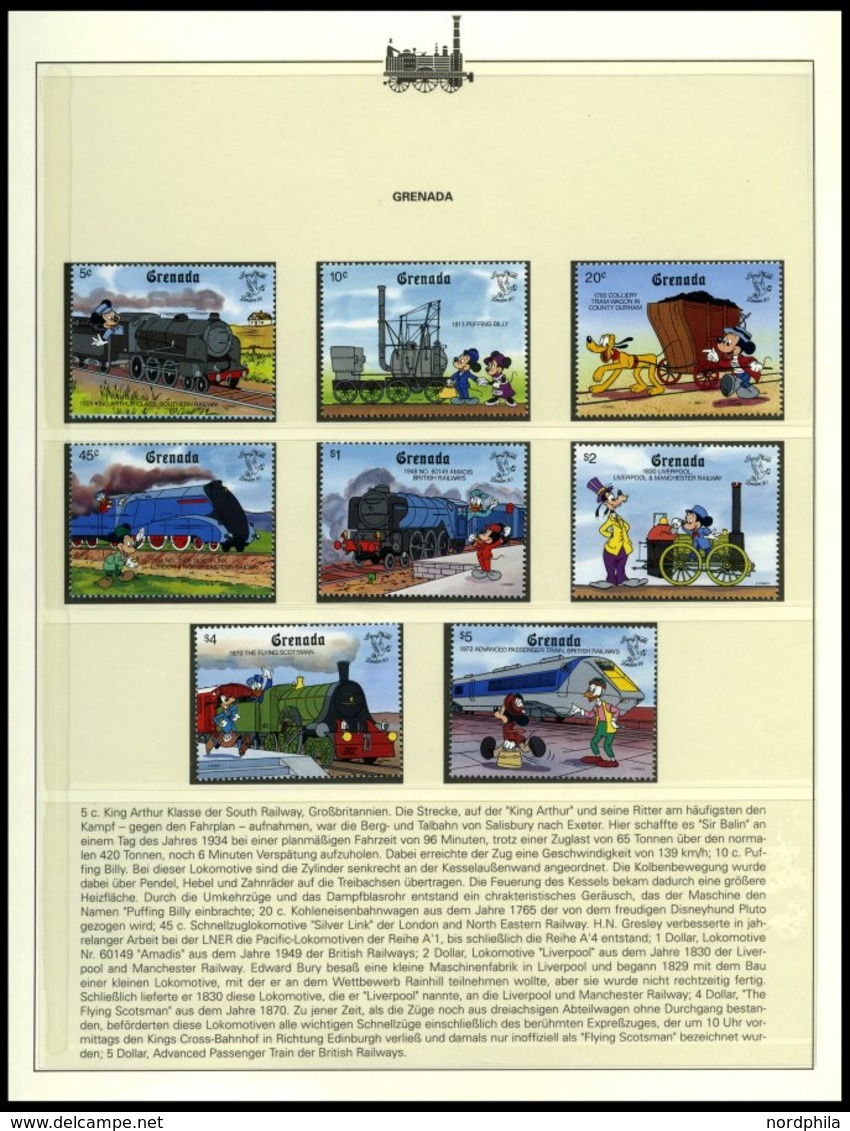 SONSTIGE MOTIVE **,Brief , Eisenbahn-Briefmarken Auf Siegerseiten Im Album Und Einem Leitzordner Mit Einzelmarken, Block - Non Classés