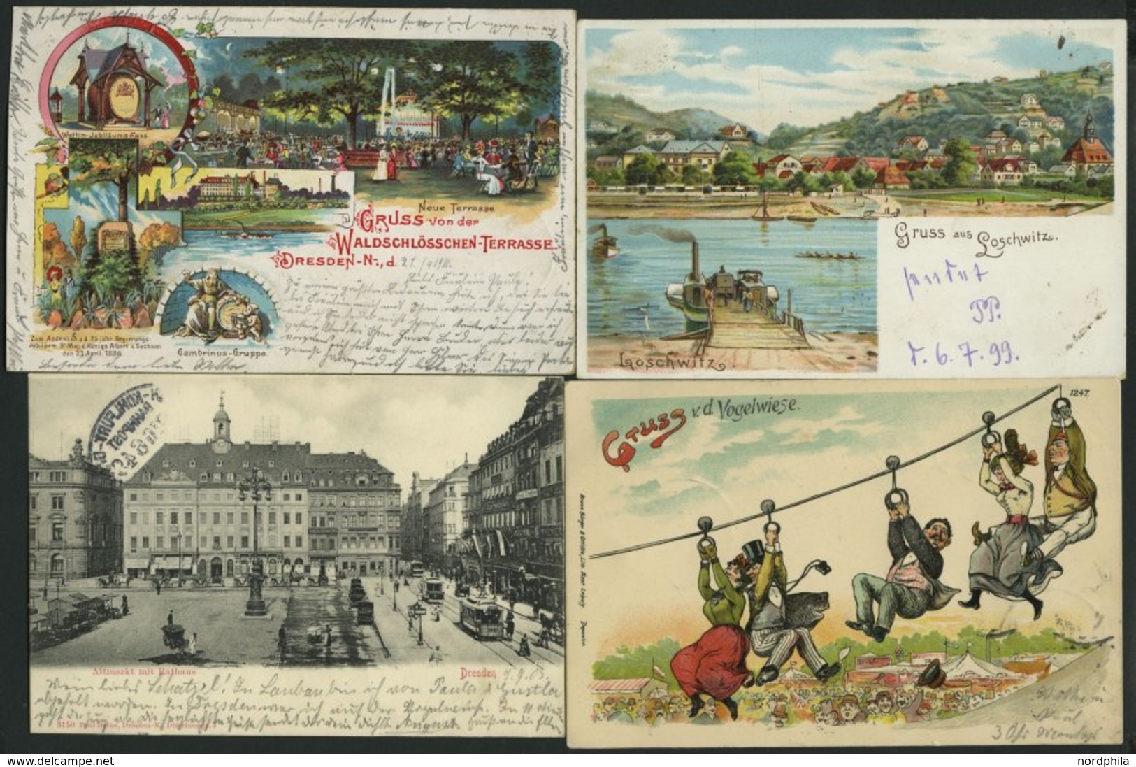 DEUTSCHLAND ETC. DRESDEN, 6 Verschiedene Karten, Dabei 4 Gruss Aus.. Lithos Von 1899-1903, Gebraucht - Other & Unclassified