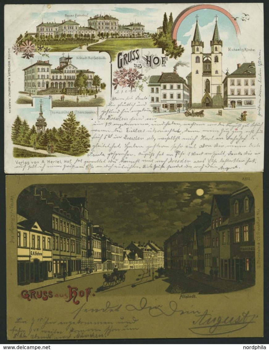 DEUTSCHLAND ETC. HOF, 2 Verschiedene Gruss Aus.. Karten Von 1899 Und 1901, Gebraucht - Sonstige & Ohne Zuordnung